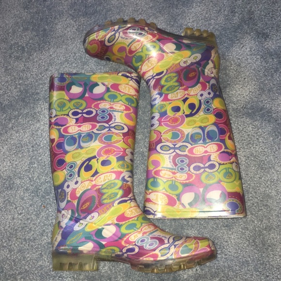 Coach Shoes - Coach Rainbow Rain Boots in 7